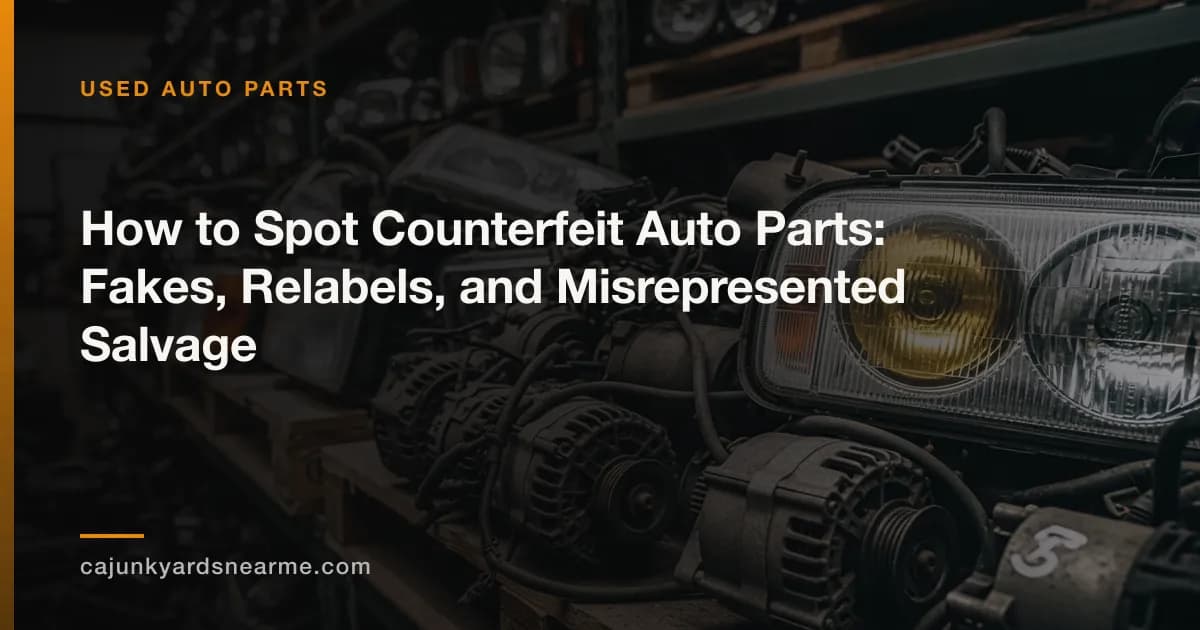 How to Spot Counterfeit Auto Parts: Fakes, Relabels, and Misrepresented Salvage