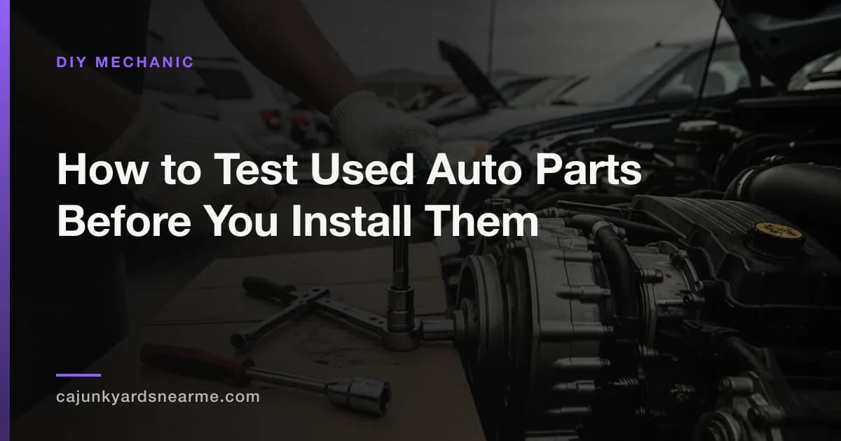 How to Test Used Auto Parts Before You Install Them