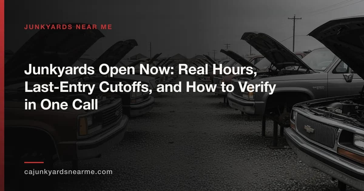 Junkyards Open Now: Real Hours, Last-Entry Cutoffs, and How to Verify in One Call