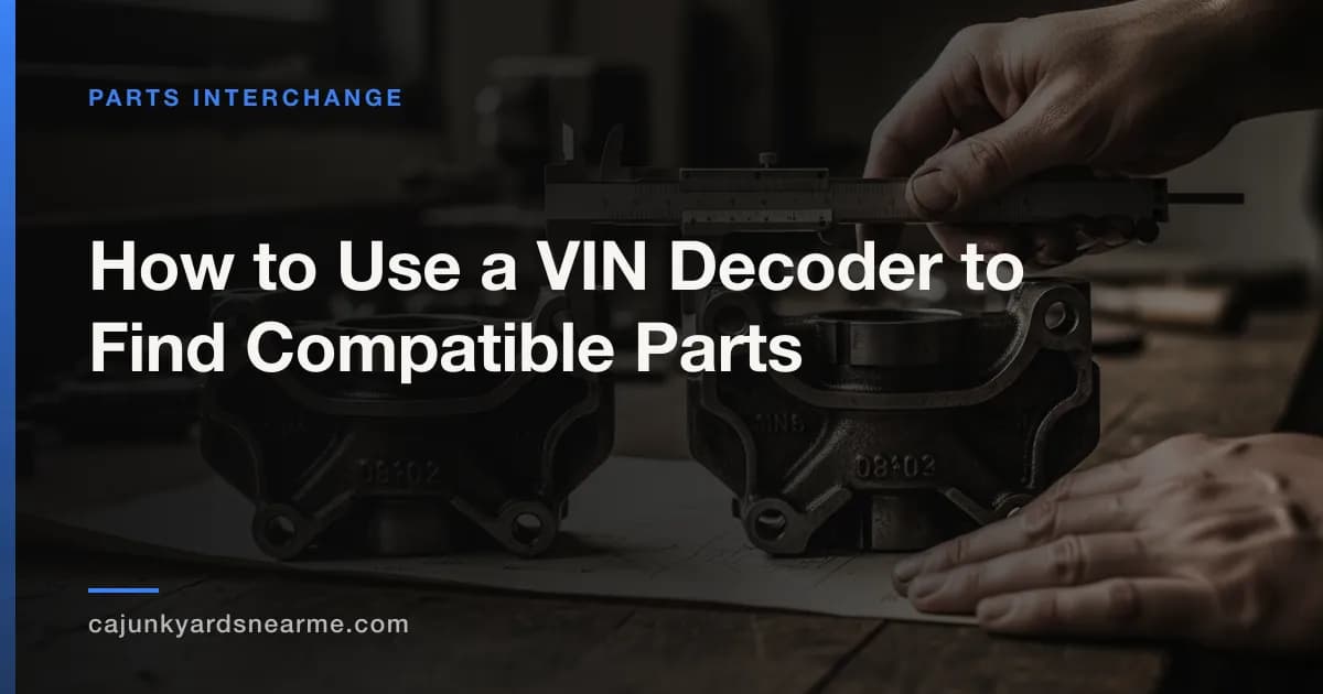 How to Use a VIN Decoder to Find Compatible Parts