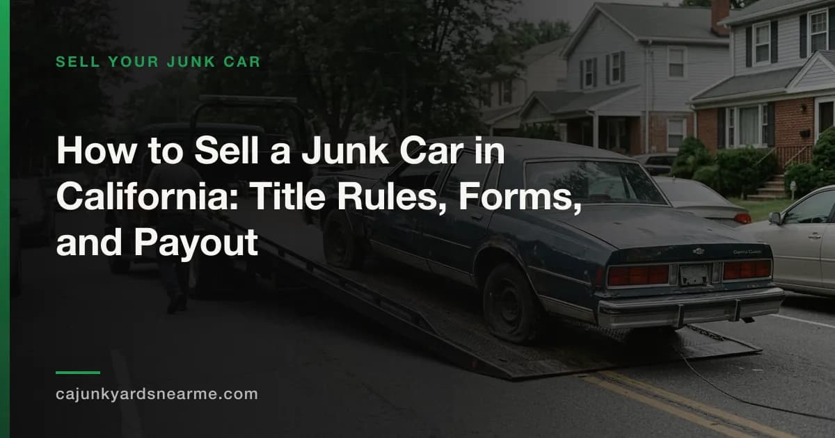 How to Sell a Junk Car in California: Title Rules, Forms, and Payout