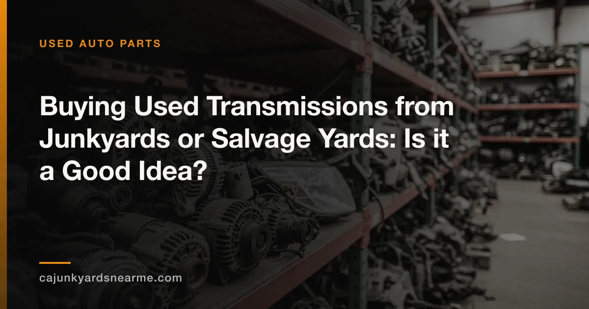Buying Used Transmissions from Junkyards or Salvage Yards: Is it a Good Idea?