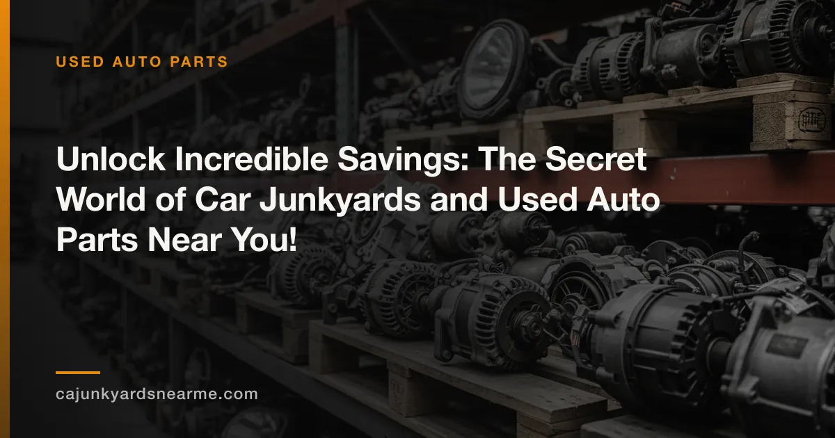 Unlock Incredible Savings: The Secret World of Car Junkyards and Used Auto Parts Near You!