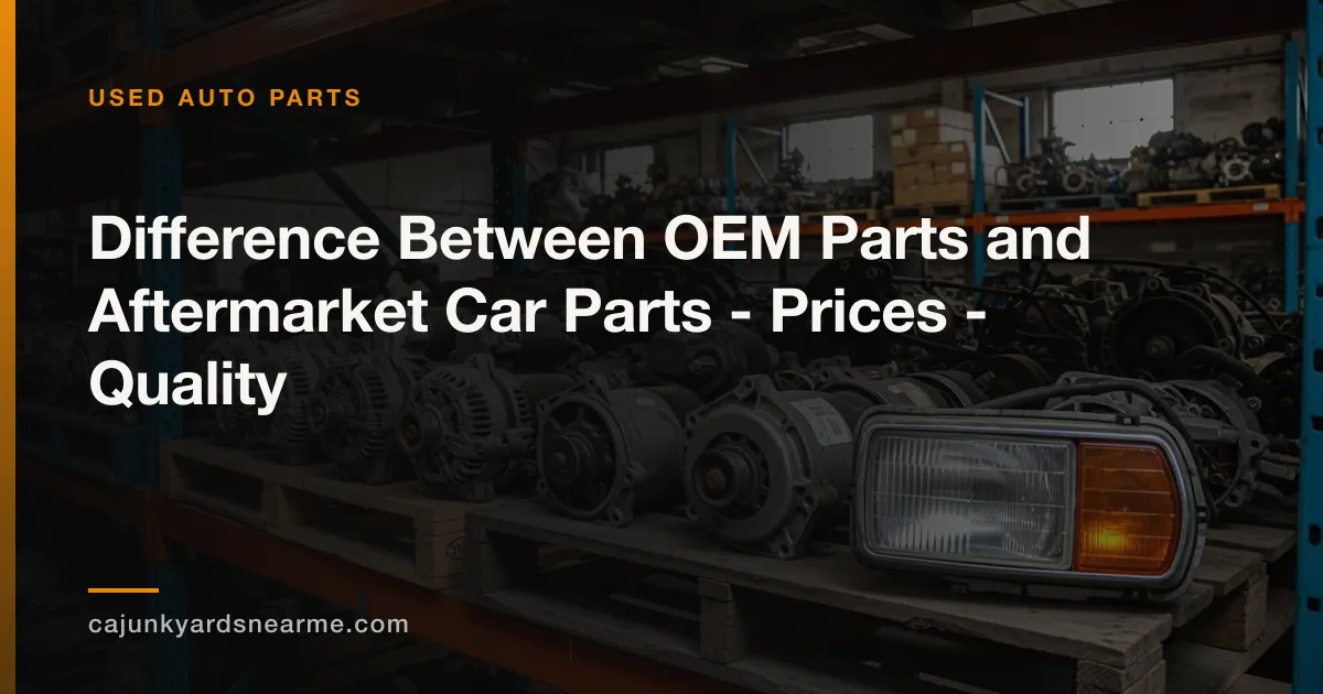Difference Between OEM Parts and Aftermarket Car Parts - Prices - Quality