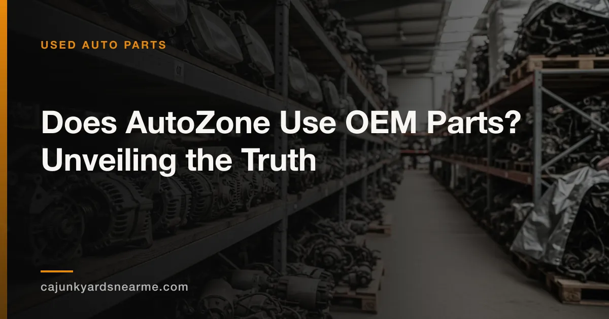 Does AutoZone Use OEM Parts? Unveiling the Truth