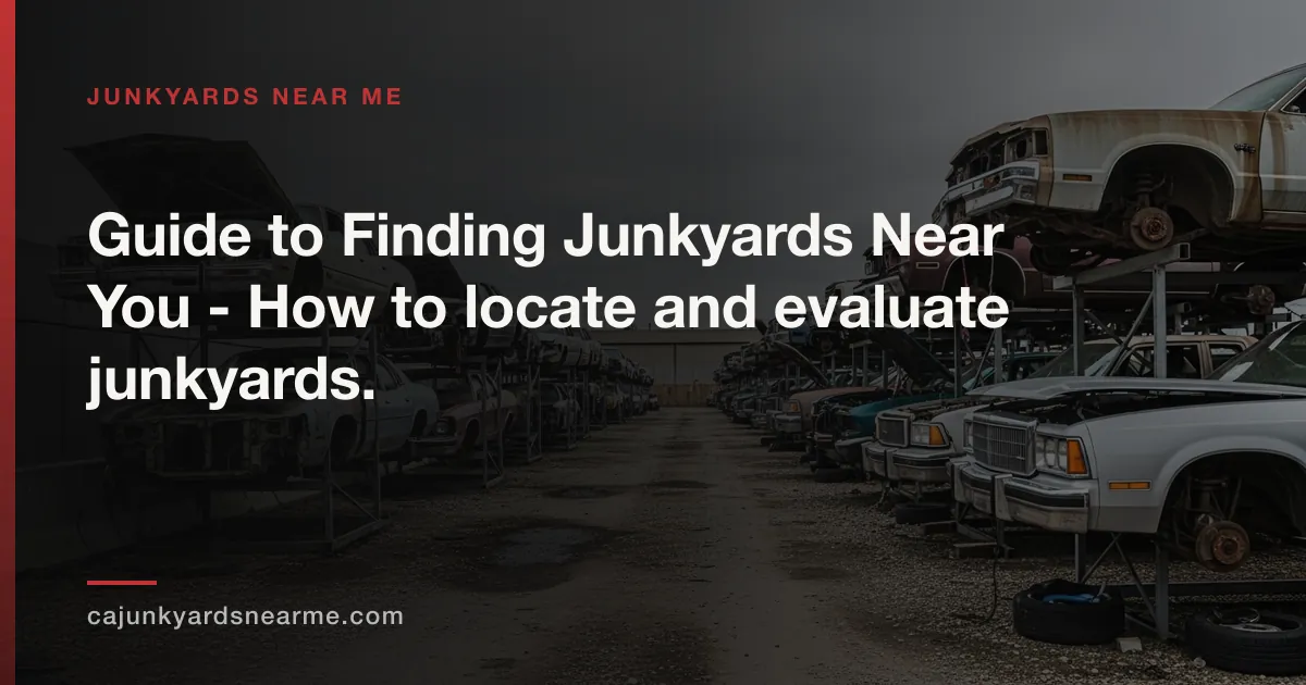Guide to Finding Junkyards Near You - How to locate and evaluate junkyards.