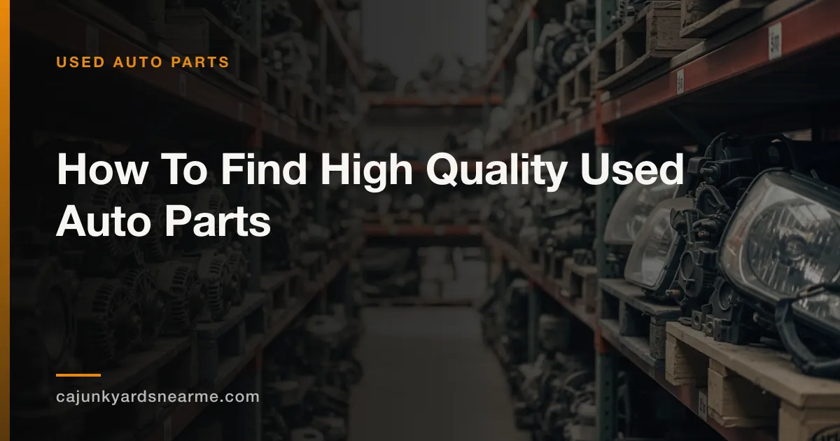 How To Find High Quality Used Auto Parts