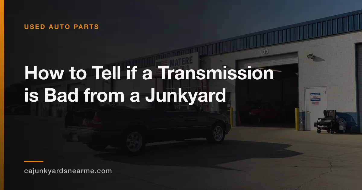 How to Tell if a Transmission is Bad from a Junkyard