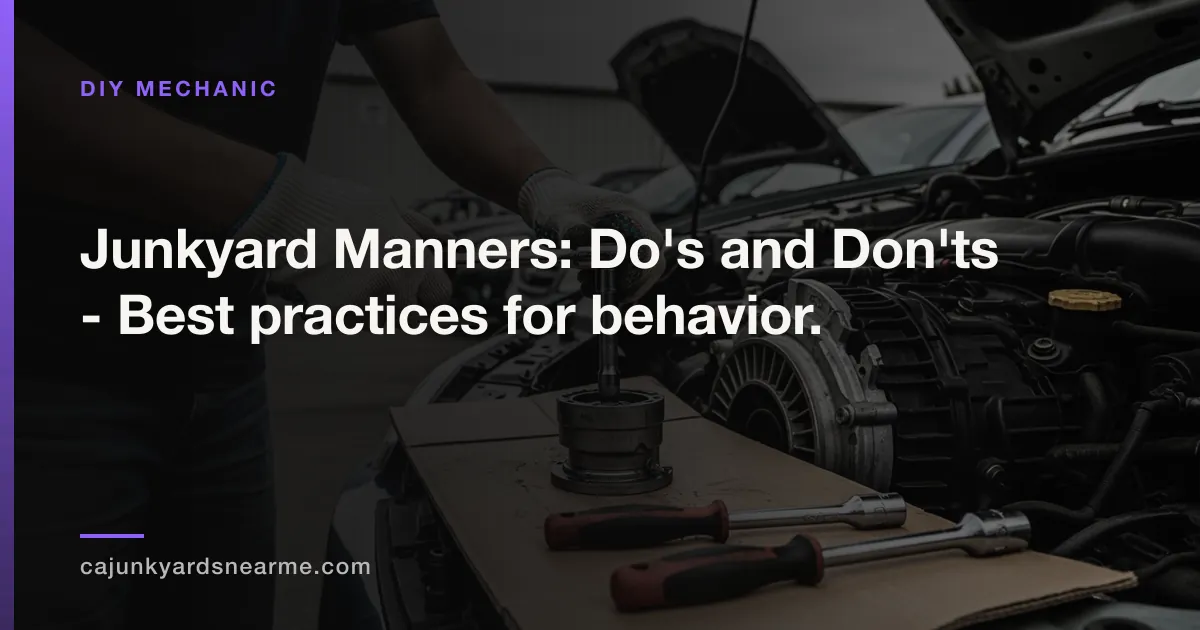 Junkyard Manners: Do's and Don'ts - Best practices for behavior.