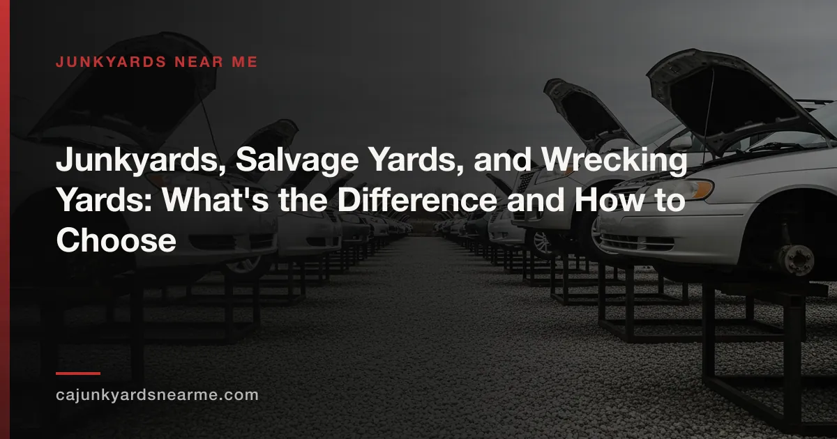 Junkyards, Salvage Yards, and Wrecking Yards: What's the Difference and How to Choose