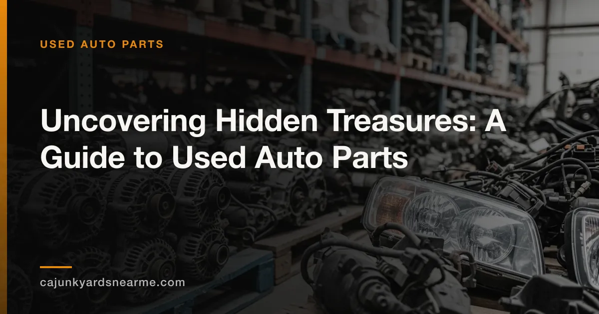 Uncovering Hidden Treasures: A Guide to Used Auto Parts