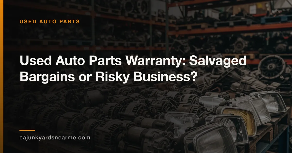 Used Auto Parts Warranty: Salvaged Bargains or Risky Business?