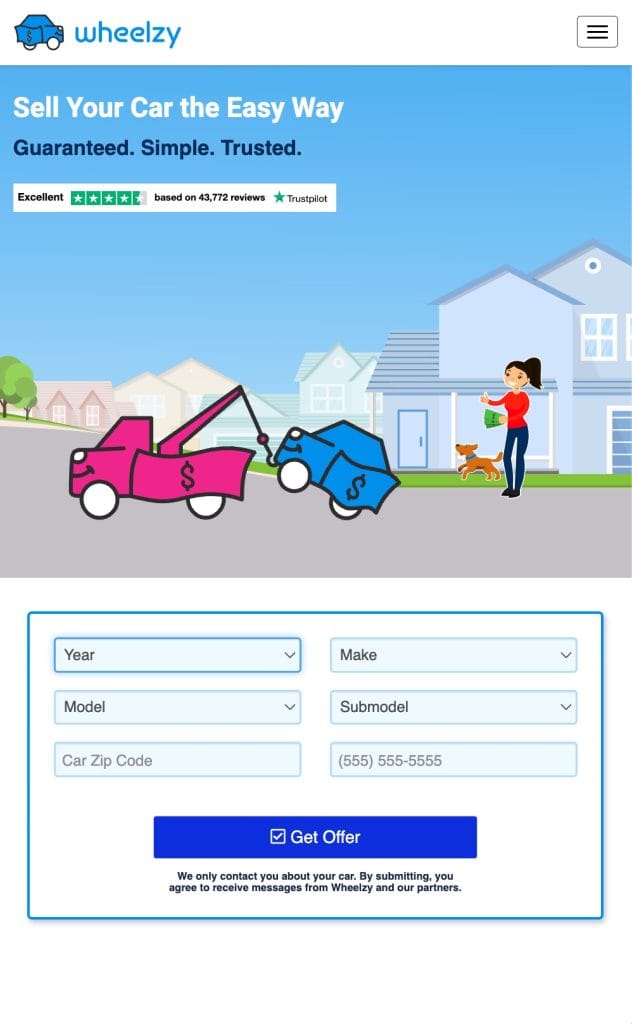 Wheelzy $500 Cash for junk cars, get and online offer now