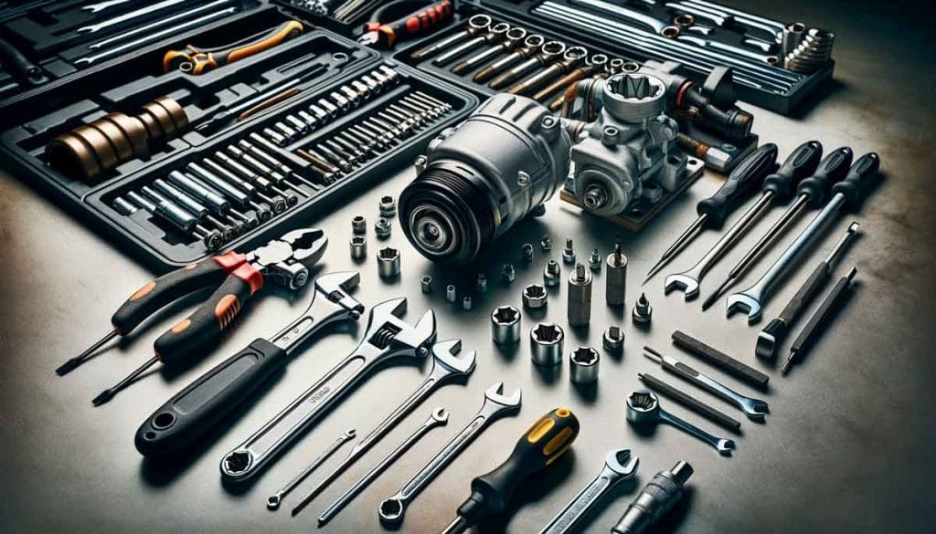 Tools needed to remove an AC compressor from a vehicle