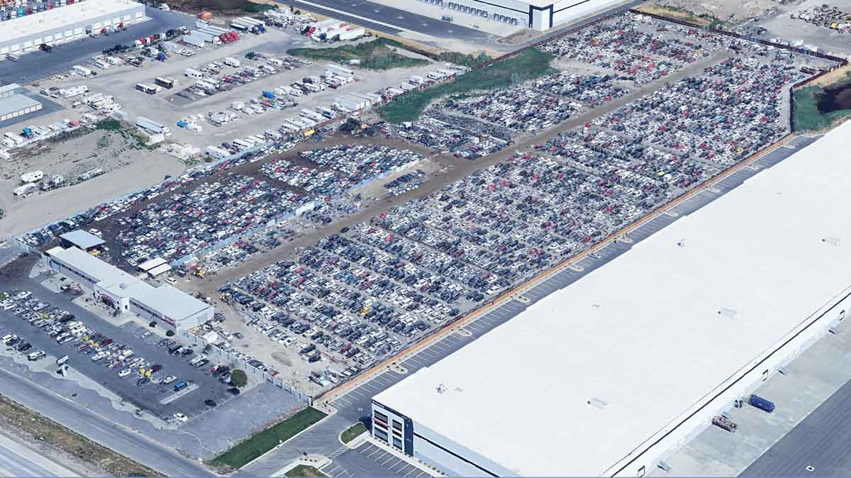 Aerial view of Pull N Save at 6980 2100 S, West Valley City, UT 84128