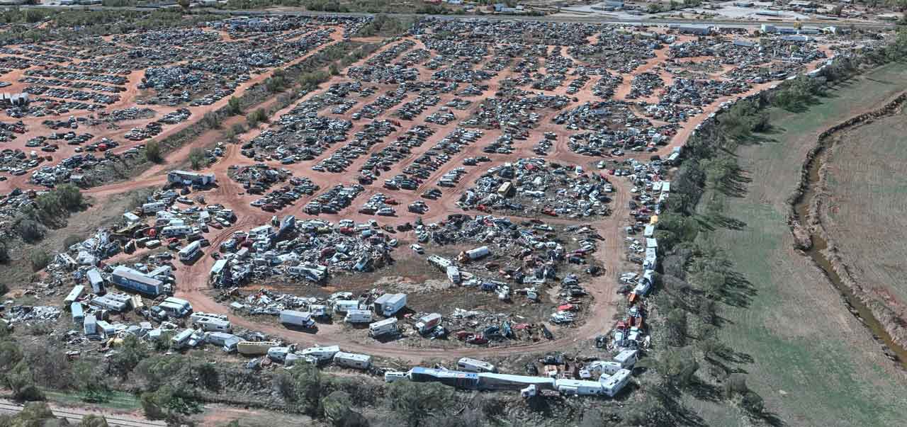 Drone view of David's Auto Salvage at 4301 Pine St, Abilene, TX 79601