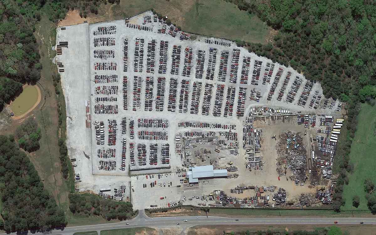 Drone view of Pick-n-Pull at 2991 GA-124, Jefferson, GA 30549